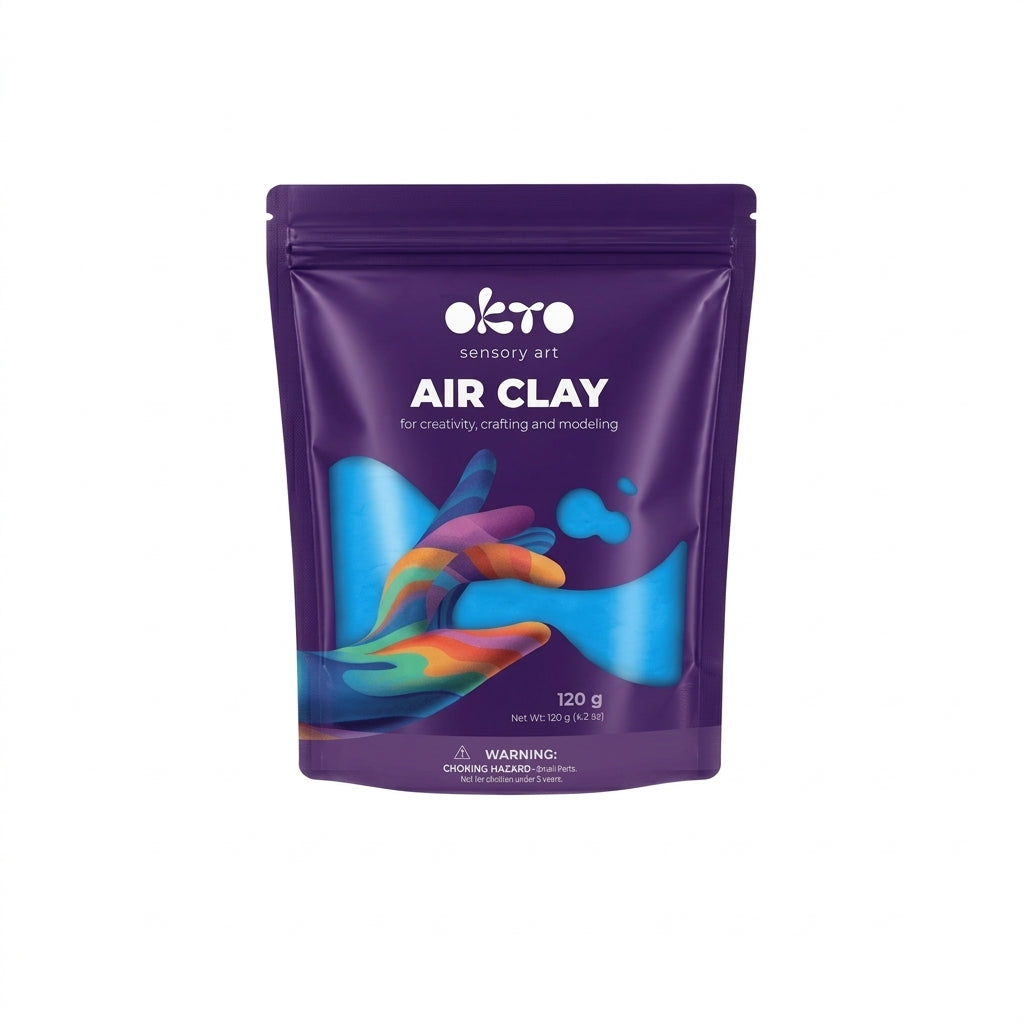 Air Clay pentru modelaj, 120 grame, Okto - Albastru