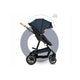 Carucior 3 in 1, Lionelo, Amber, Cadru aluminiu, Cu landou intarit si salteluta moale, Cu scoica auto testata ADAC, Reversibil, Cu accesorii, Geanta parinti, Pana la 22 kg, EN1888-1 EN1888-2 EN1466 ECE R129, Albastru