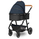 Carucior 3 in 1, Lionelo, Amber, Cadru aluminiu, Cu landou intarit si salteluta moale, Cu scoica auto testata ADAC, Reversibil, Cu accesorii, Geanta parinti, Pana la 22 kg, EN1888-1 EN1888-2 EN1466 ECE R129, Albastru