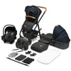 Carucior 3 in 1, Lionelo, Amber, Cadru aluminiu, Cu landou intarit si salteluta moale, Cu scoica auto testata ADAC, Reversibil, Cu accesorii, Geanta parinti, Pana la 22 kg, EN1888-1 EN1888-2 EN1466 ECE R129, Albastru