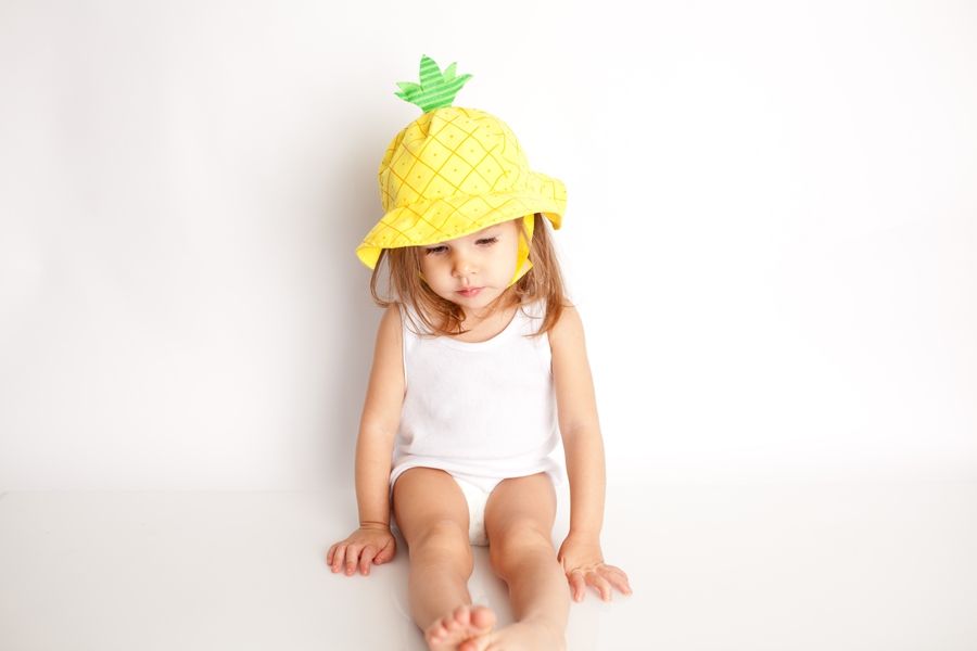 Palarie de soare Zoocchini, UPF50 +, Marime M, 6-12 Luni - Ananas - gogobaby.ro