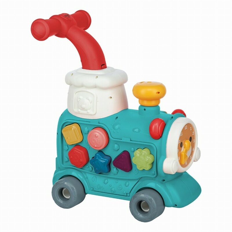 Antemergator 5 in 1 Magic Train, Free2Move, Cu diverse activitati de joaca, Panou Educational, Efecte sonore si luminoase, Green - gogobaby.ro