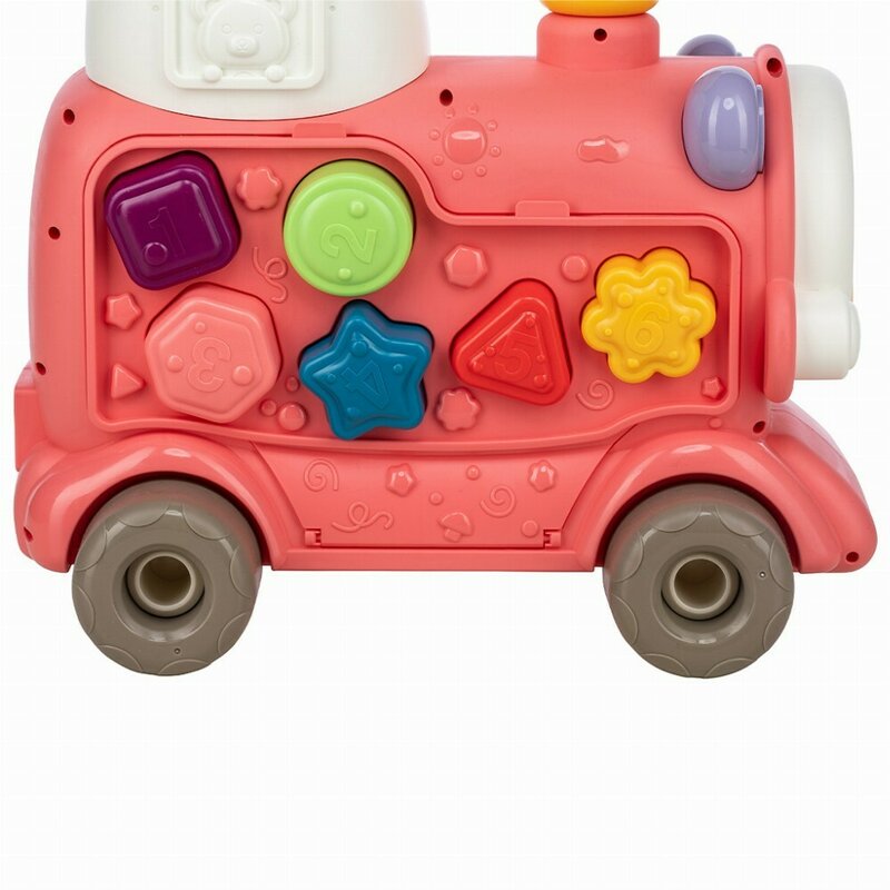 Antemergator 5 in 1 Magic Train, Free2Move, Cu diverse activitati de joaca, Panou Educational, Efecte sonore si luminoase, Pink