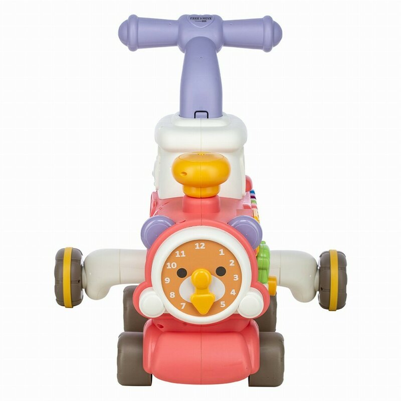 Antemergator 5 in 1 Magic Train, Free2Move, Cu diverse activitati de joaca, Panou Educational, Efecte sonore si luminoase, Pink