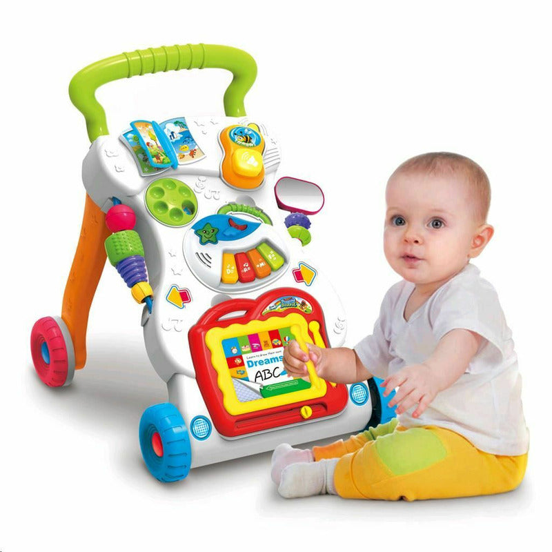 Antepremergator, Baby Mix, Educational cu sunete si lumini, Cu panou detasabil, Cu mini pian - gogobaby.ro
