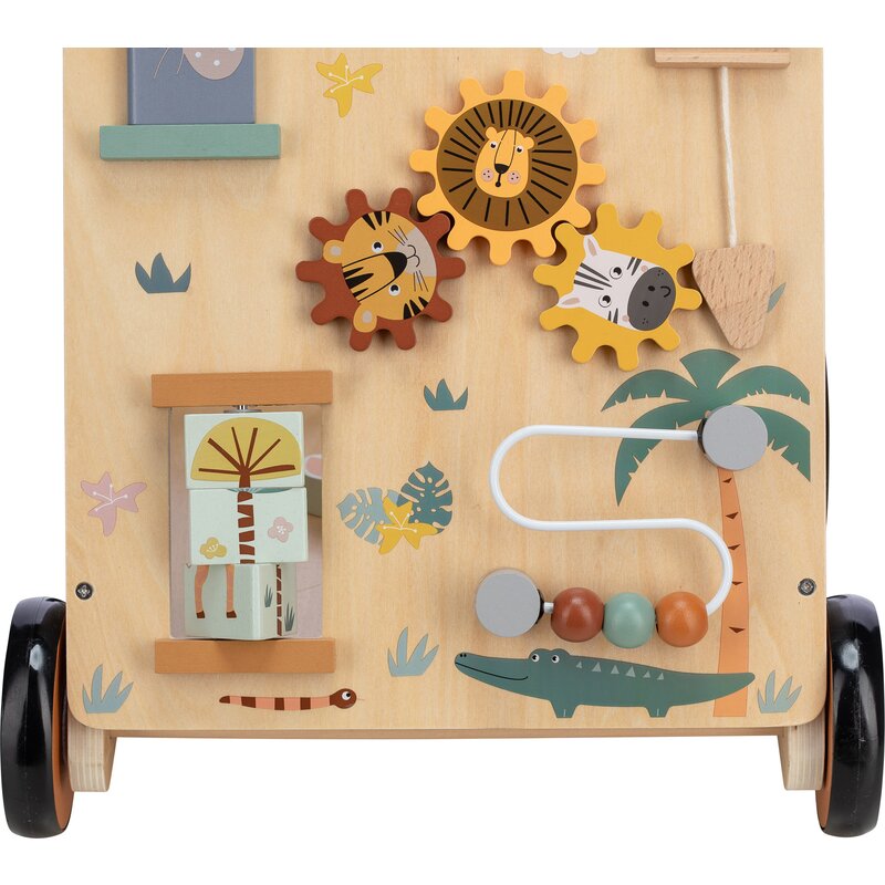 Antepremergator, Free2Play, My First Steps, Cu multiple activitati, Din lemn, , 31.8 x 26.5 x45.5 cm, Safari, Conform cu standardele europene EN71-1;2018, EN71-2:2020, EN71-3:2021 - gogobaby.ro