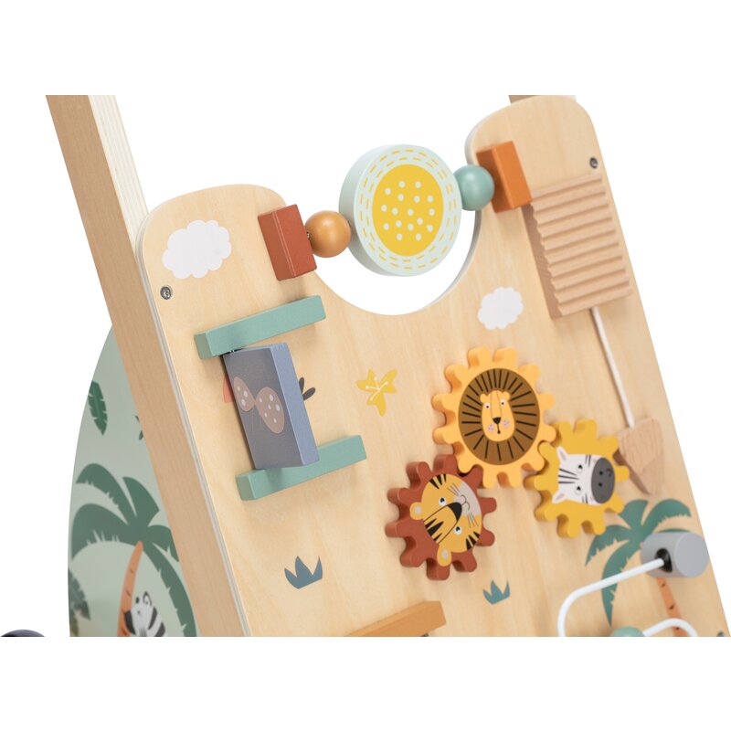 Antepremergator, Free2Play, My First Steps, Cu multiple activitati, Din lemn, , 31.8 x 26.5 x45.5 cm, Safari, Conform cu standardele europene EN71-1;2018, EN71-2:2020, EN71-3:2021 - gogobaby.ro