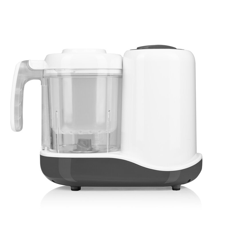Aparat de gatit, Lionelo, BabyMenu, 5 in 1, Cu gatire la abur, dezghetare, amestecare, incalzire, sterilizare, Cu recipient din tritan, Alb