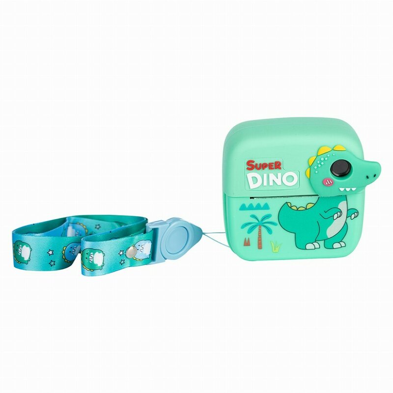 Aparat foto copii cu printare instant, Free2Play, Camere duale fata-spate, Cadre distractive, Cu 6 filtre, Dino - gogobaby.ro