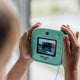 Aparat foto copii cu printare instant, Free2Play, Camere duale fata-spate, Cadre distractive, Cu 6 filtre, Dino