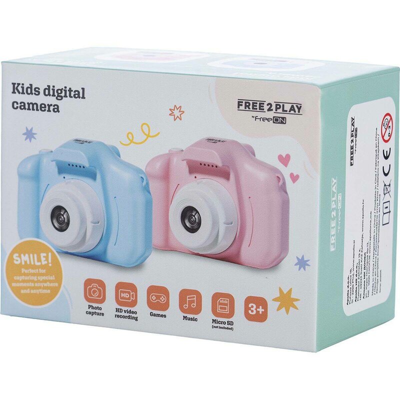 Aparat foto digital pentru copii, Free2Play, Pink