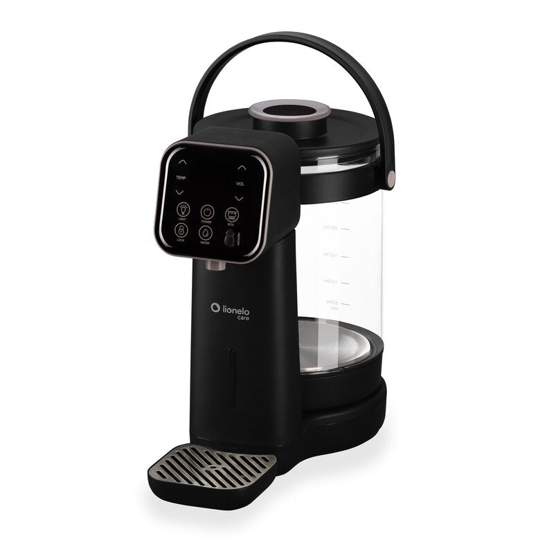 Aparat pentru incalzirea si declorizarea apei, Lionelo, Babypresto 2.0, Pentru lapte parf, Lampa UV, Rezervor 3l, Lumina de noapte, Dozare 30- 300 ml, 1200 W, Afisaj digital, Negru