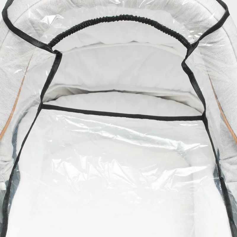 Aparatoare de ploaie, New Baby, Basic, Universala, Pentru carucior cu landou, Cu orificiu pentru un contact mai bun cu cel mic, Fara substante nocive, 100x80x40 cm, Transparent/Black