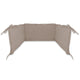 Aparatoare pentru patut, MimiNu, Cu volanase, Din bumbac certificat Oeko Tex Standard 100, 180x30 cm, Cu panglici, Colectia Royal, Mocha