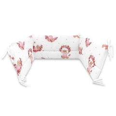 Aparatoare pentru patut, MimiNu, Din bumbac certificat Oeko Tex Standard 100, 180x30 cm, Cu panglici, Design, Betty