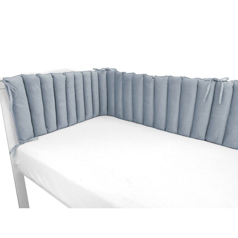 Aparatoare pentru patut, MimiNu, Tip panou, Pentru patut, Lungime 180 cm, Din catifea, Jeans - gogobaby.ro