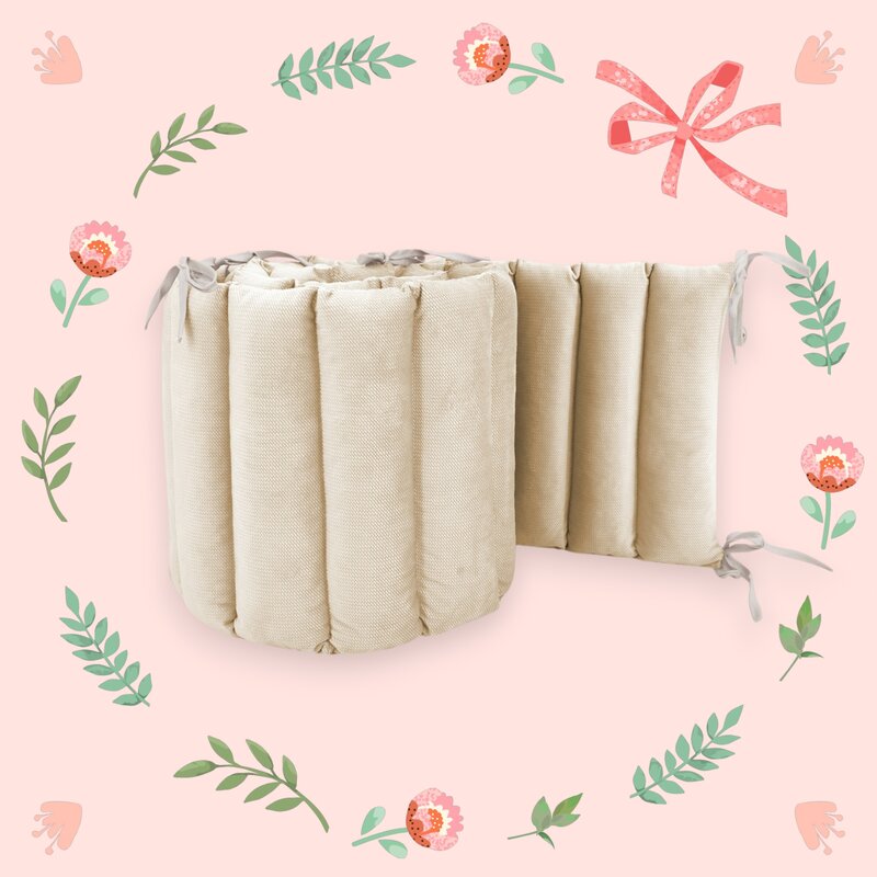 Aparatoare pentru patut, MimiNu, Tip panou, Pentru patut, Lungime 180 cm, Din catifea, Nugat - gogobaby.ro