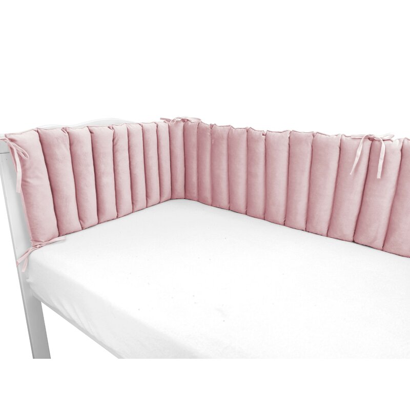 Aparatoare pentru patut, MimiNu, Tip panou, Pentru patut, Lungime 180 cm, Din catifea, Raspberry