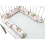 Aparatoare pentru patut, MimiNu, Tip rulou, Cu husa detasabila, Lungime 180 cm, Din bumbac certificat Oeko Tex Standard 100, Design, Little Ballerina Pink