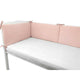 Aparatoare pentru patut, Qmini, Din muselina dubla, 180x30 cm, Cu panglici, Material certificat Oeko Tex Standard 100, Powder Pink