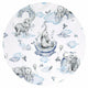 Aparatoare pentru patut, Qmini, Tip rulou, Cu husa detasabila, Lungime 180 cm, Din bumbac certificat Oeko Tex Standard 100, Elephants on Rainbow Blue