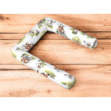 Aparatoare pentru patut, Qmini, Tip rulou, Cu husa detasabila, Lungime 180 cm, Din bumbac certificat Oeko Tex Standard 100, Fox on bikes Natural