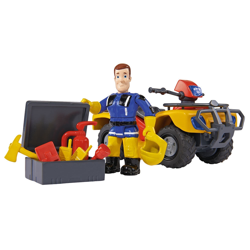 ATV Simba Fireman Sam, Sam Mercury Quad cu figurina Sam si accesorii - gogobaby.ro