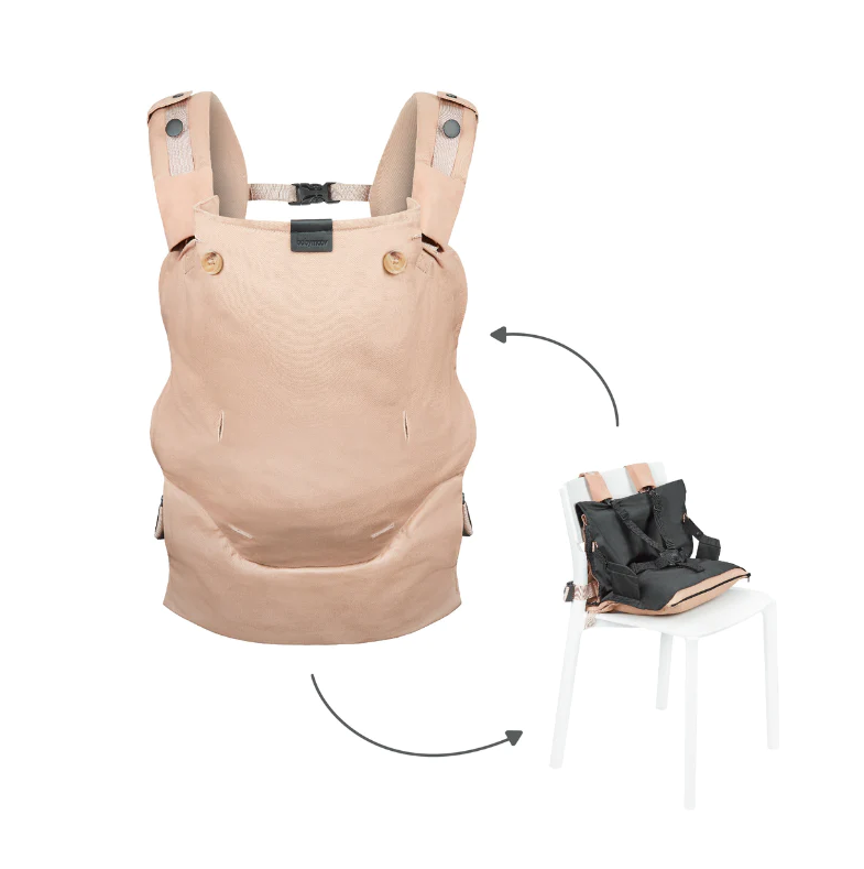 Babymoov - Moov & Boost Sistem de purtare transformabil in Booster, creat in colaborare cu medici kinetoterapeuti, Bej - gogobaby.ro