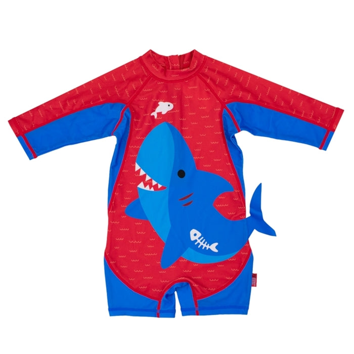 Costum de baie Zoocchini, protectie UPF50+, Marime L, 24-36 luni - Shark - gogobaby.ro