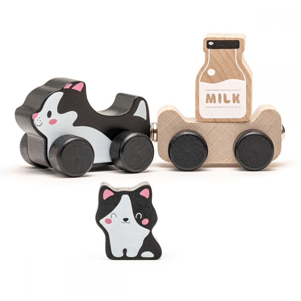 Jucarie din lemn Cubika, Kitties Family - gogobaby.ro