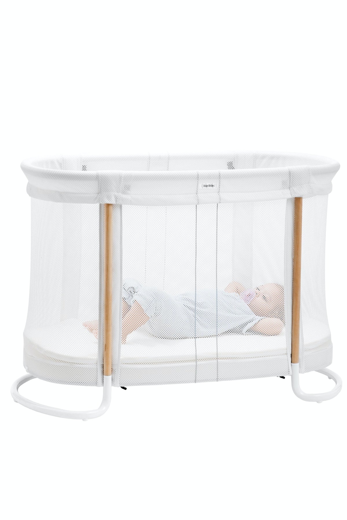 BabyBjorn - Patut reglabil pe inaltime din mesh, Alb - gogobaby.ro