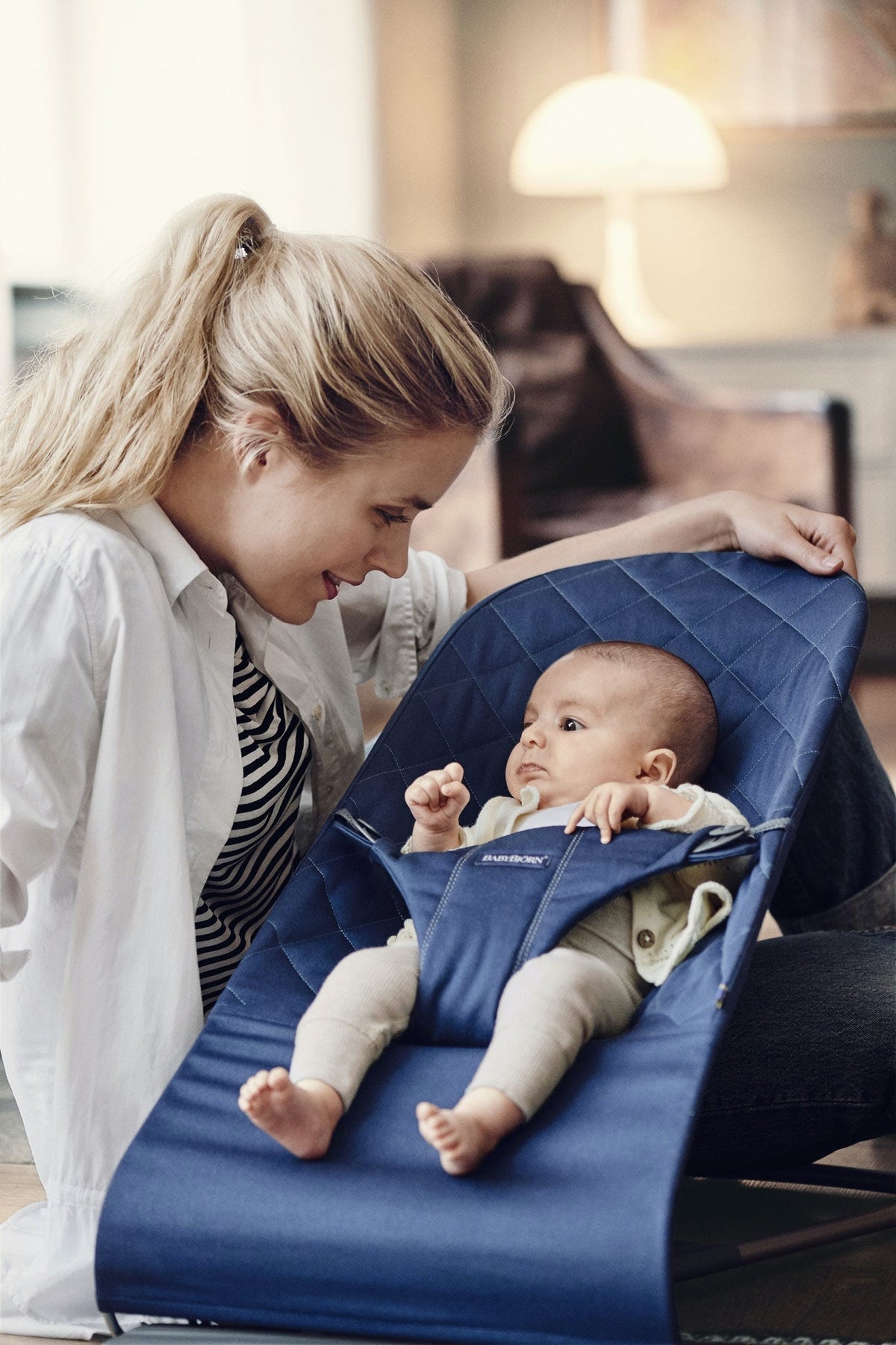 BabyBjorn - Balansoar Bliss Midnight Blue, Bumbac - gogobaby.ro