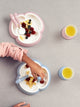 BabyBjorn - Set hranire: farfurie, lingurita, furculita si pahar pentru bebe, Powder Blue