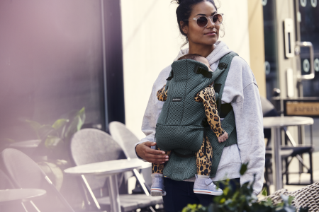 BabyBjorn - Marsupiu anatomic Move, Verde Salvie 3D Mesh