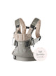 BabyBjorn - Marsupiu anatomic One, cu pozitii multiple de purtare Classic grey / pink Sprinckles, Bumbac - Editie Limitata