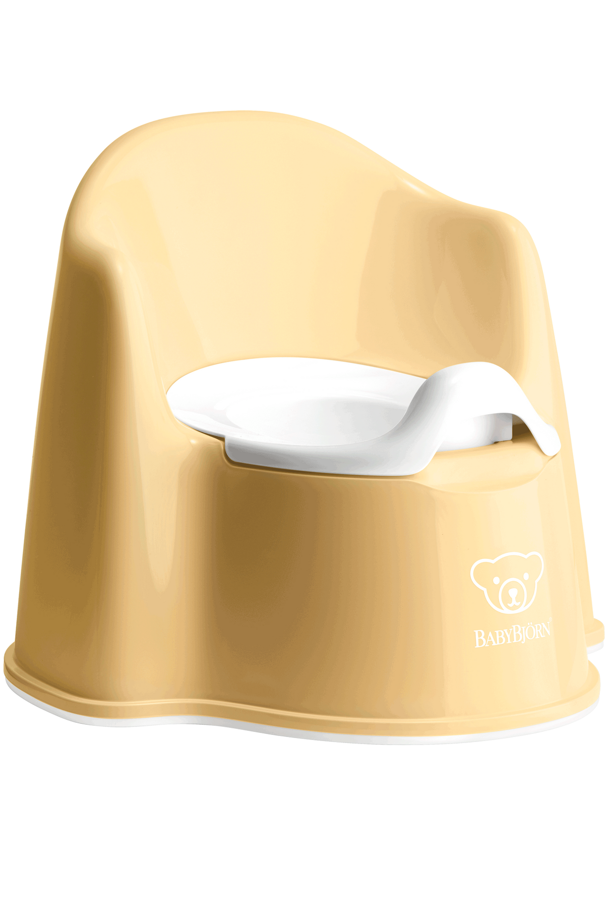 BabyBjorn - Olita cu protectie spate Potty Chair Powder Yellow/white - gogobaby.ro