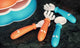 BabyBjorn – Set Lingurite si Furculite pentru bebelusi (4 bucati), Orange/Turquoise