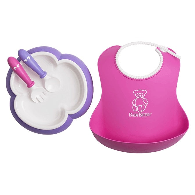 BabyBjorn Set pentru alimentatie – Baby Feeding Set pink - gogobaby.ro