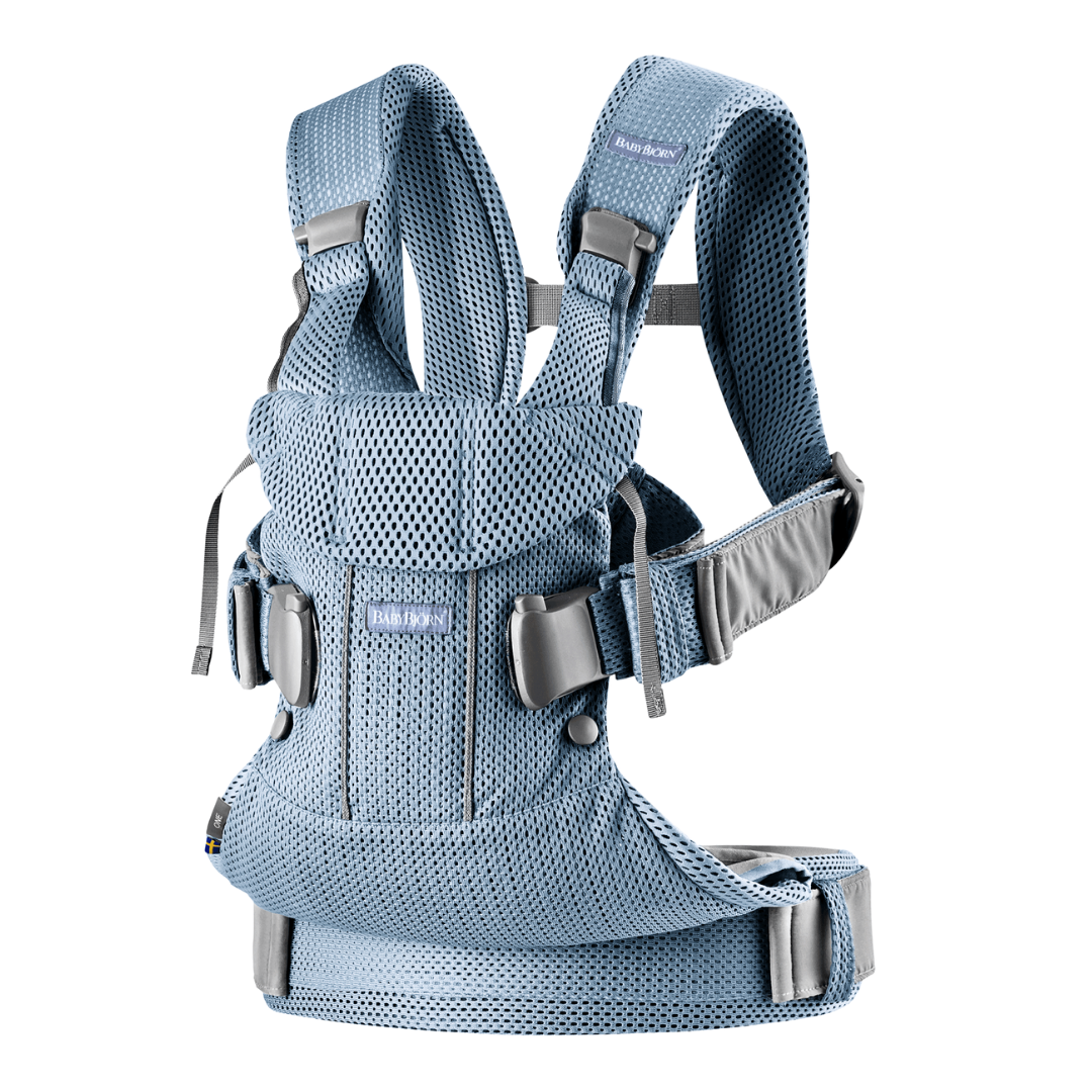 BabyBjorn - Marsupiu anatomic One Air - Slate Blue, 3D Mesh - gogobaby.ro