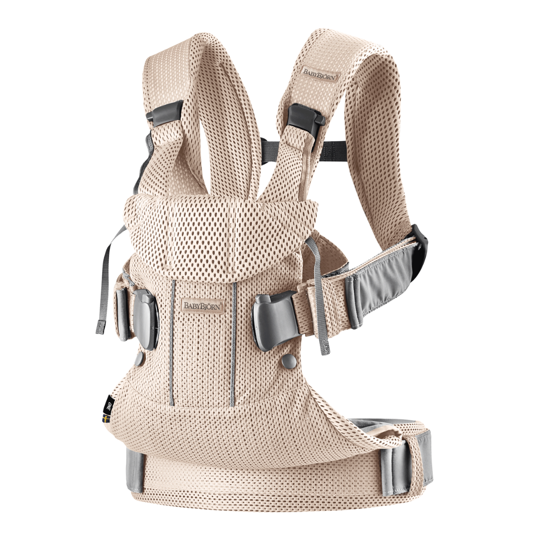 BabyBjorn - Marsupiu anatomic One Air - Pearly Pink, 3D Mesh - gogobaby.ro