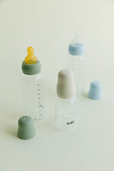 BIBS - Set complet biberon anticolici PP fara BPA, 270 ml, Silicon, Baby Blue