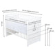 Patut din lemn bebe, Transformabil si pentru junior, 120x60 cm, Multifunctional, Din lemn de pin si mdf, Stabil si rezistent, Inaltime saltea reglabila pe 3 nivele, Laterala cu 3 bete detasabile, EN716-1, EN716-2, Alb, Babyneeds, Nadia II, Girafa