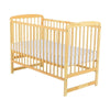 Patut din lemn bebe, 120x60 cm, Din lemn de pin, Stabil si rezistent, Inaltime saltea reglabila pe 3 nivele, Laterala cu 3 bete detasabile, EN716-1, EN716-2, Natur, Babyneeds, Ola + Saltea 12 cm