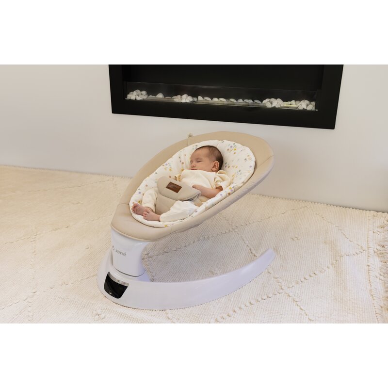 Balansoar electric, Jane, Moon, Cu 5 trepte de viteza, Timer, 12 melodii si 5 sunete ale naturii, Conform cu standardul european EN 12790:2023, Iris