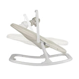 Balansoar, Lionelo, Celia Close&Cosy, Manual, Cu 2 pozitii de inclinare, Cu centuri de siguranta in 5 puncte, Bara cu jucarii inclusa, Baza din lemn de fag, Husa detasabila si lavabila, Pana la 9 kg, Alb