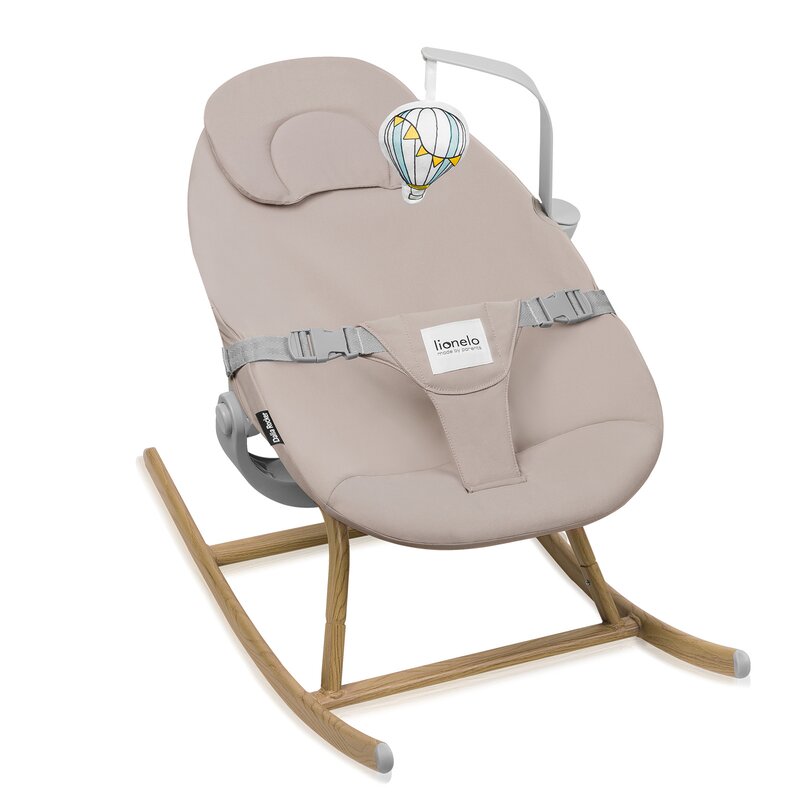 Balansoar, Lionelo, Dalia, Inaltime reglabila in 2 pozitii, Cu husa detasabila, Bara de jucarii, Pana la 9 kg, Usor, 3.2 kg, Bej - gogobaby.ro