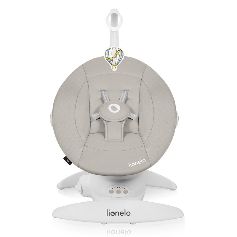 Balansoar, Lionelo, Iris, 2 in 1, Rotire 360 grade, Electric, Cu 3 moduri de leganare, Cu 5 trepte de viteza, Cu 3 pozitii de inclinare, 12 melodii, Silentios, Pana la 9 kg, Bej