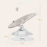 Balansoar, Lionelo, Iris, 2 in 1, Rotire 360 grade, Electric, Cu 3 moduri de leganare, Cu 5 trepte de viteza, Cu 3 pozitii de inclinare, 12 melodii, Silentios, Pana la 9 kg, Bej