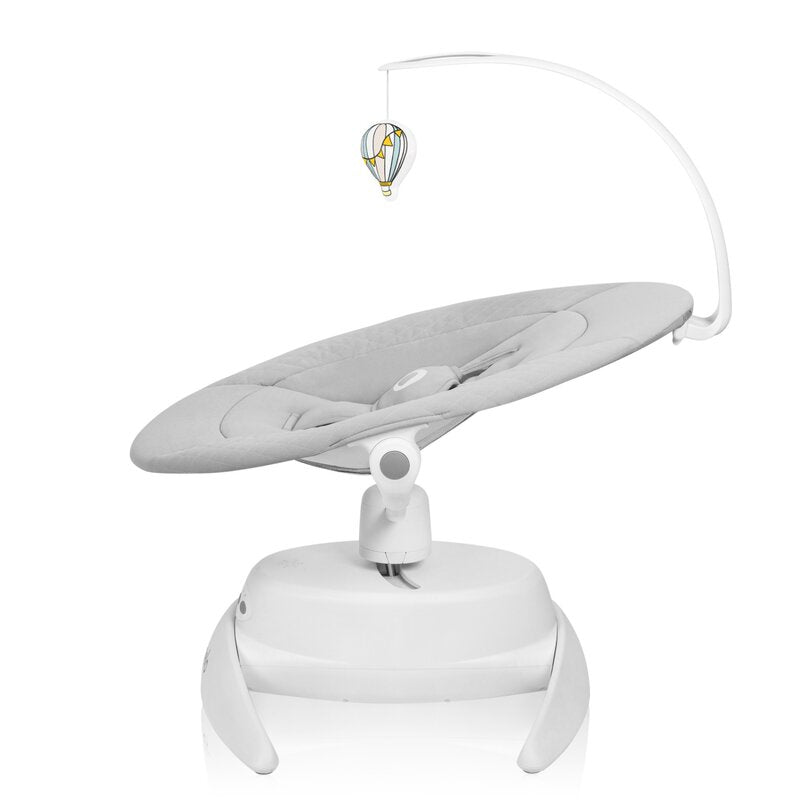 Balansoar, Lionelo, Iris, 2 in 1, Rotire 360 grade, Electric, Cu 3 moduri de leganare, Cu 5 trepte de viteza, Cu 3 pozitii de inclinare, Pana la 9 kg, Gri