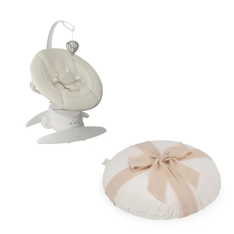 Balansoar, Lionelo, Iris Close&Cosy, 2 in 1, Rotire 360 grade, Electric, Cu 3 moduri de leganare, Cu 5 trepte de viteza, Cu 3 pozitii de inclinare, Pana la 9 kg, Alb